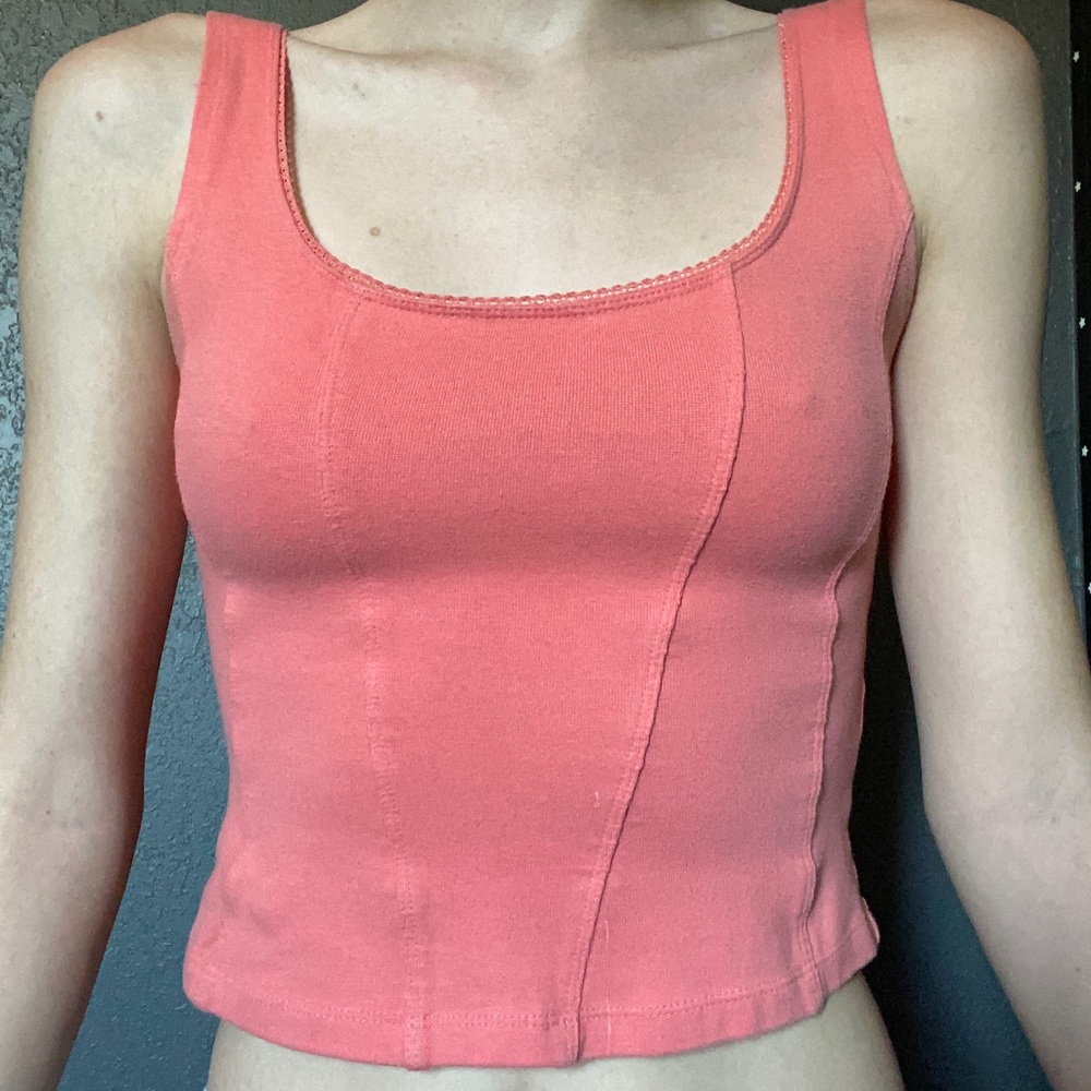 Peach pink corset style top